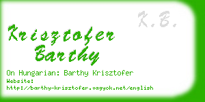 krisztofer barthy business card
